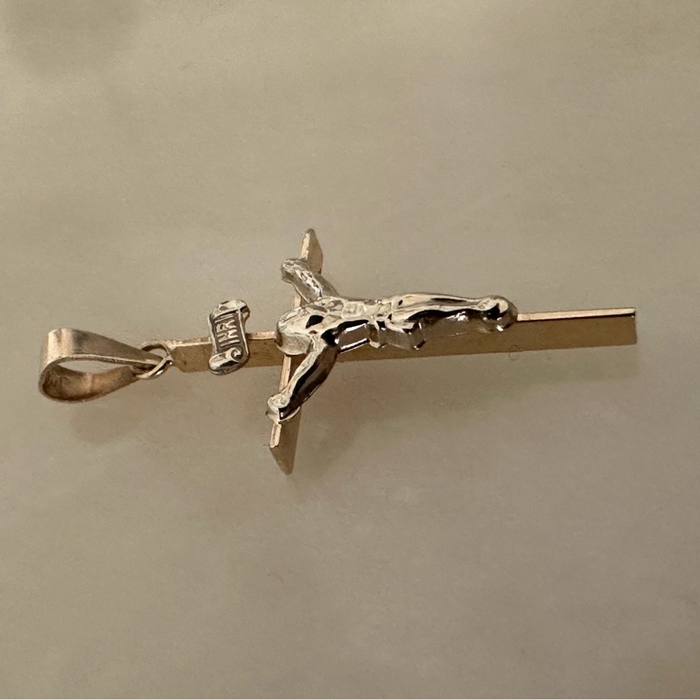 14k Solid Gold Jacmel Crucifix - Picture 11 of 12